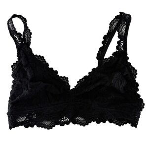 Undie Couture Lauren Copeland Black Floral Lace Bralette Adjustable Strap Small
